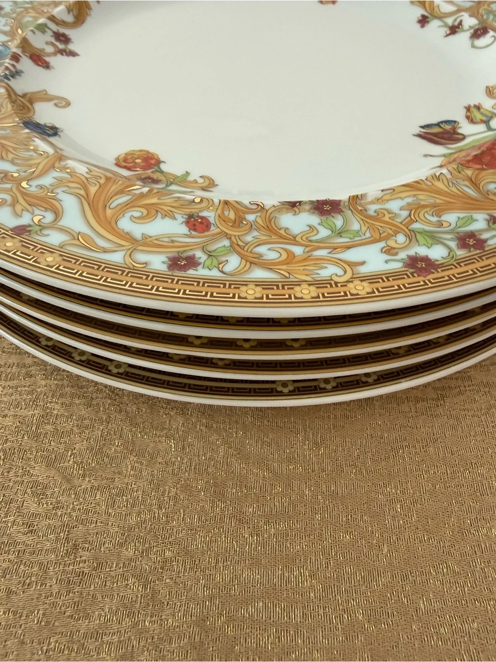 Versace LE JARDIN  AUTHENTIC DINNER SALAD AND CHARGER PLATE
